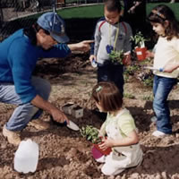 Gardening with kids.